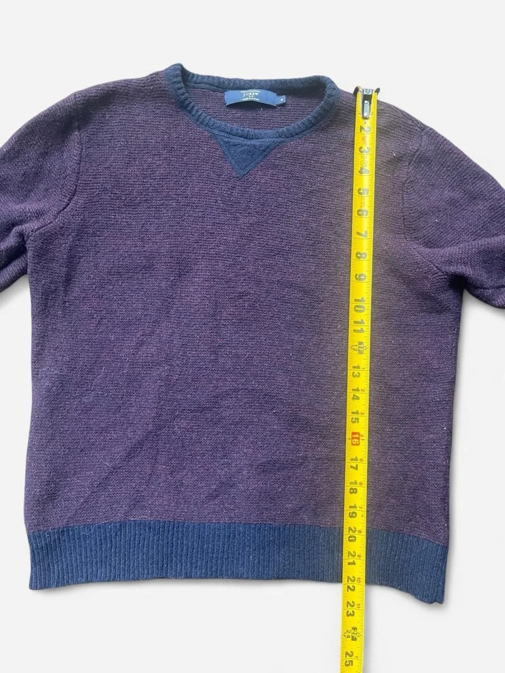 J.Crew Men’s 100% Lambswool Pullover Textured Knit Sweater Red Navy Sz M